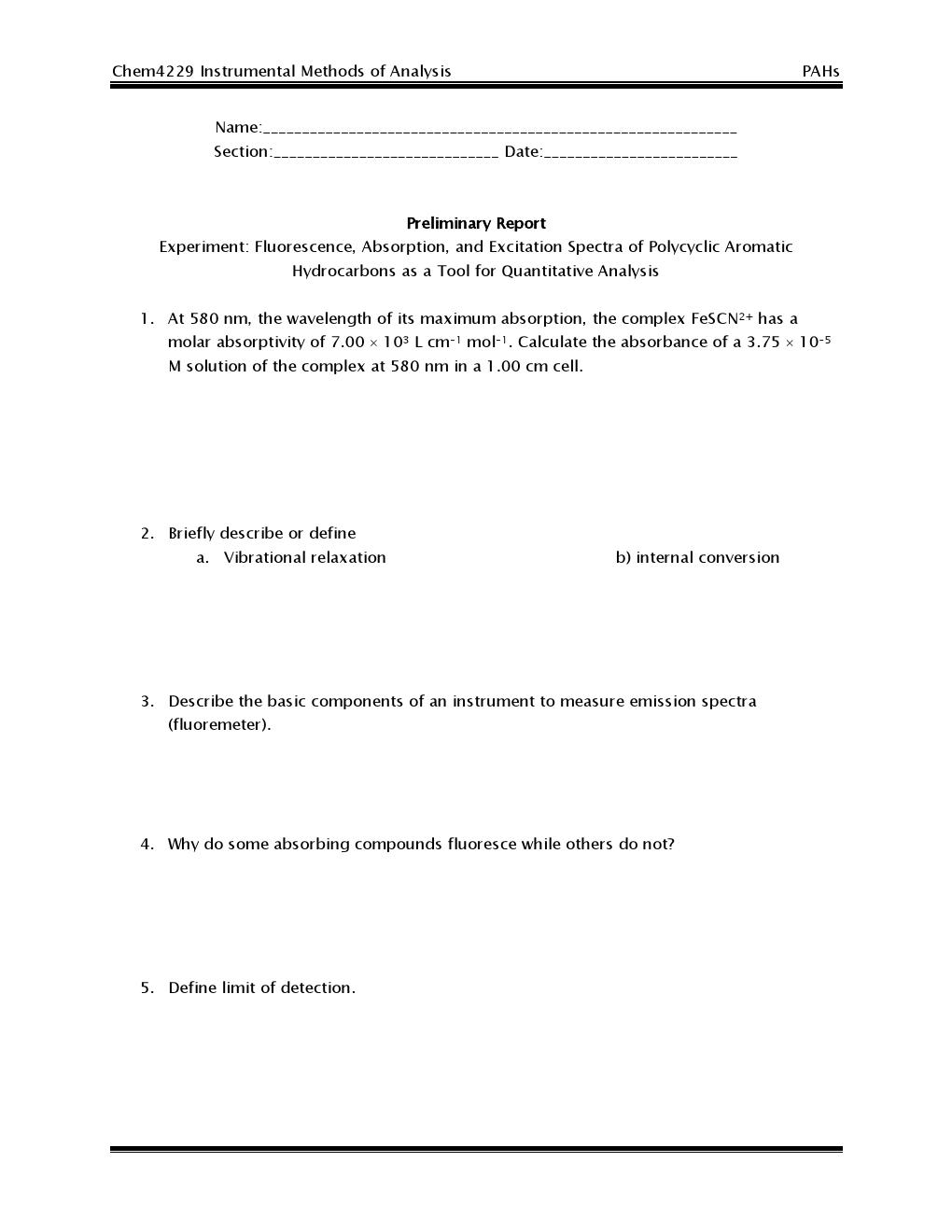 01 Fluorescence of Polycyclic Aromatic Hydrocarbons - Prelab questions_000